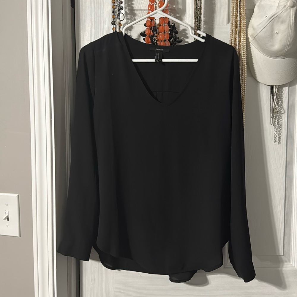 Long sleeve Forever 21 black blouse medium